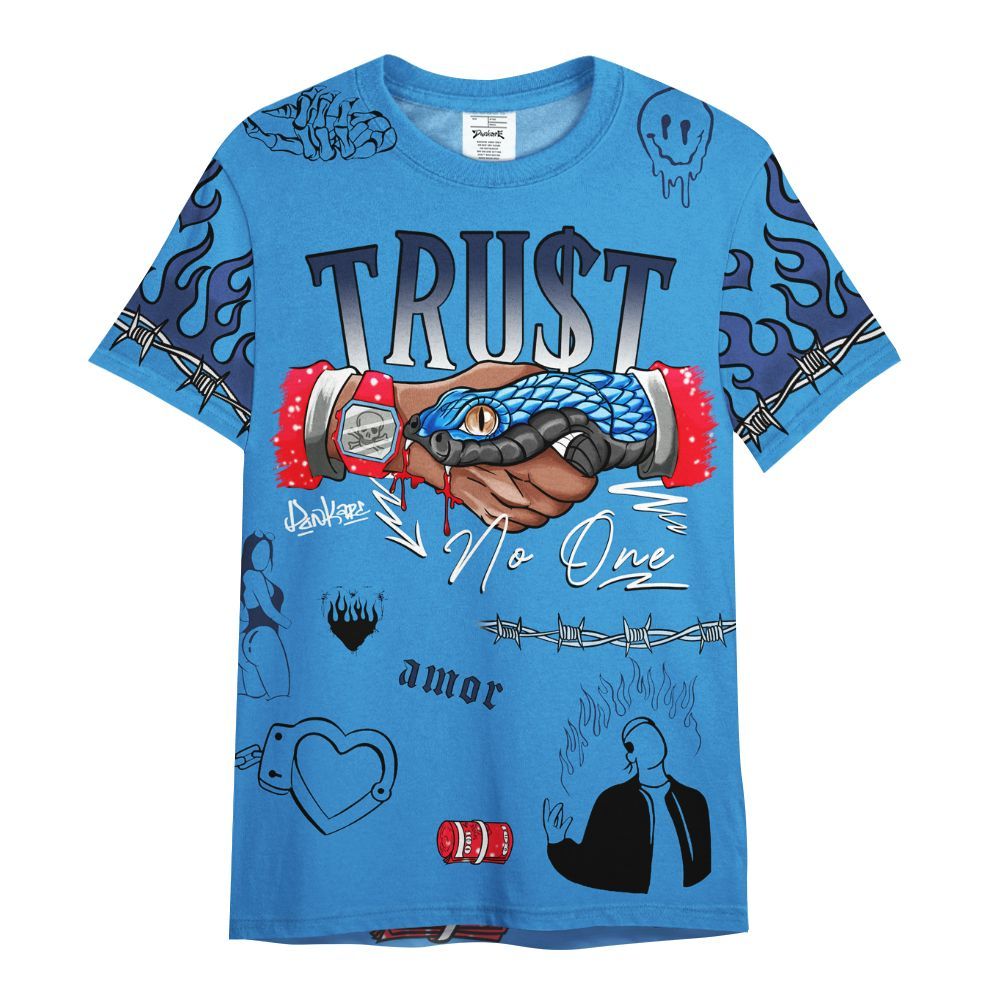 Shirt To Match Retro Blueberry 6s - Snake Trust No One All Over Print