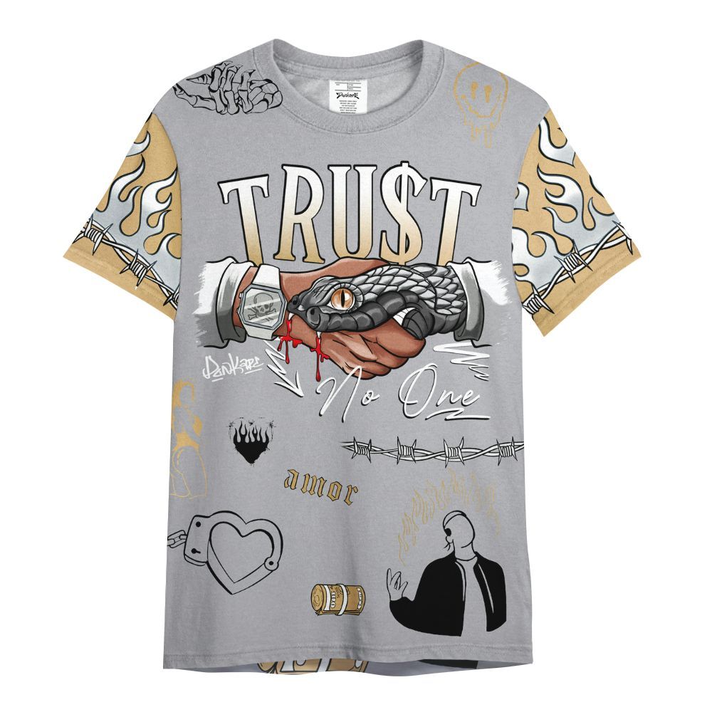 Shirt To Match Retro High OG Cool Grey 1s - Snake Trust No One All Over Print