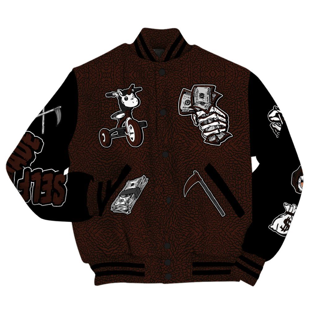 Varsity Jacket To Match Air Force 1 Low Halloween Skull 2024 - Self Make Skeleton All Over Print