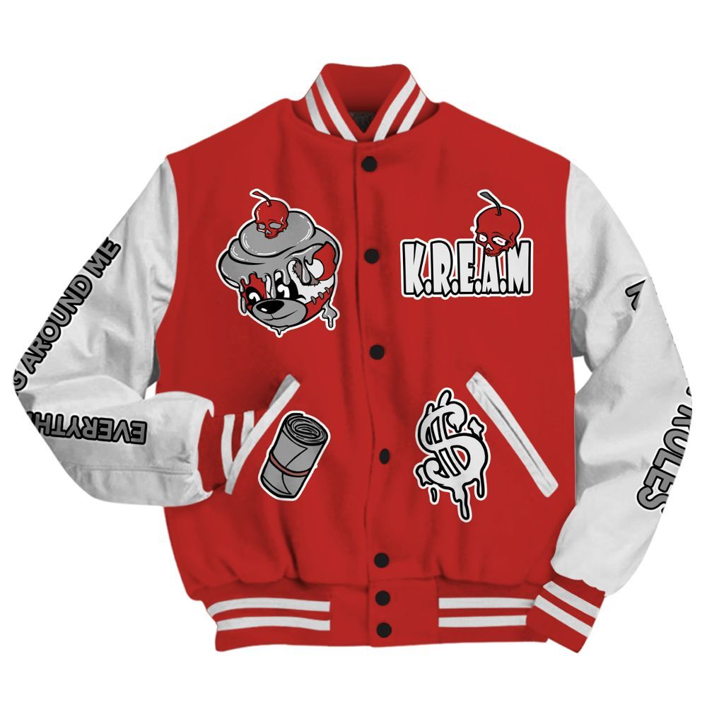 Varsity Jacket To Match Bred Reimagined 4s - Loot Bear All Over Print