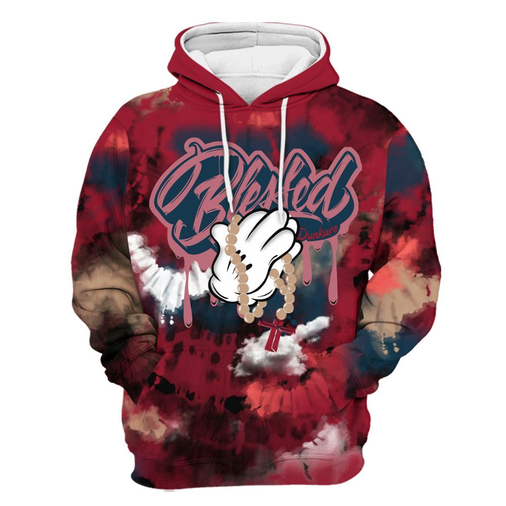 Hoodie To Match Mid Multi Color 2022 1s - God Blessed Tie Dye All Over Print