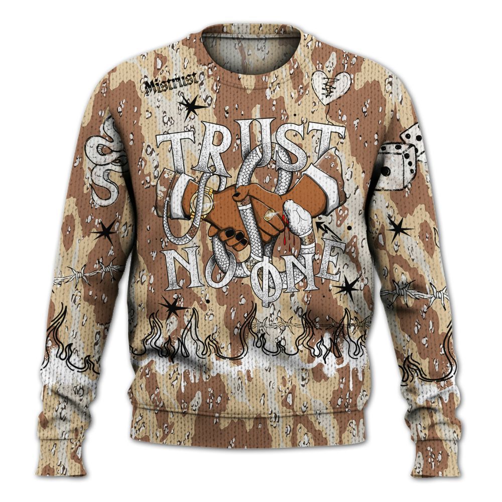 Knitted Sweater To Match Desert Camo 3s - Trust No One Snake-Bite Doodle Crayon