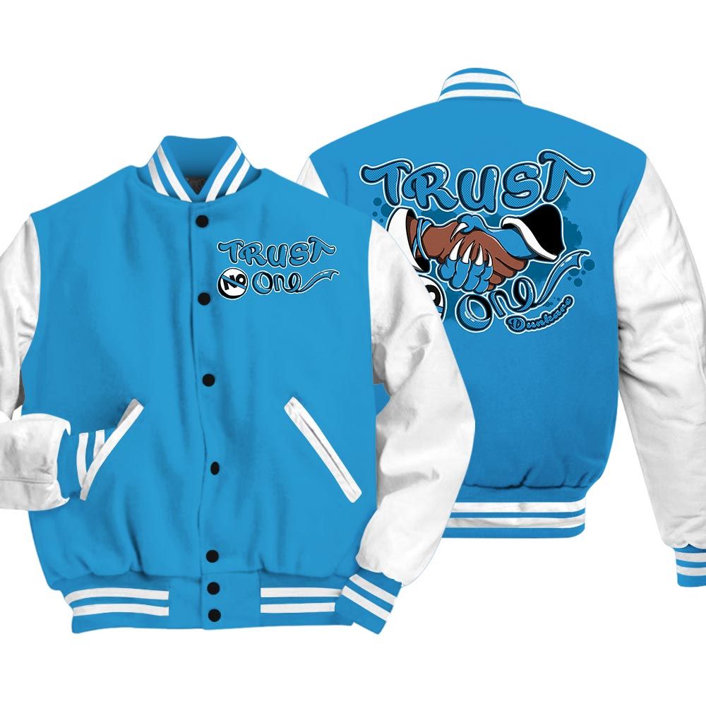 Varsity Jacket To Match Powder Blue 9s - Devil Trust No One Varsity Jacket Outfit 0905 LGH