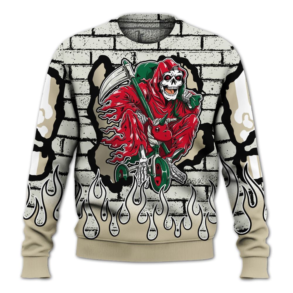 Sweatshirt To Match El Grito 5s - Self Make Skeleton Crashed All Over Print