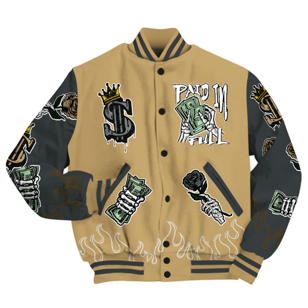 Varsity Jacket To Match Black LD 1000 - Fire Everybody Paid In All Over Print