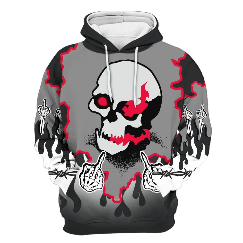 Hoodie To Match Mid Black Metallic 1s - F Around Find Out Graphic Trapped All Over Print