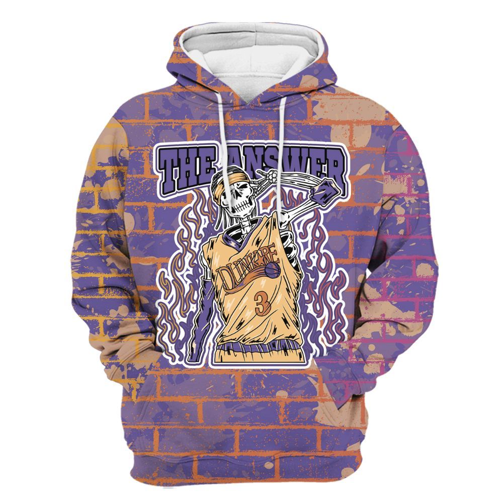 Hoodie To Match Book Sunset 1s - Allen Answer Skeleton Brick All Over Print