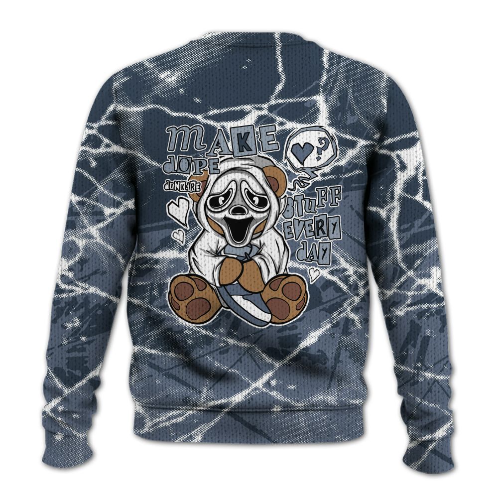 Knitted Sweater To Match Low Diffused Blue 11s - Make Dopes Bear Profound