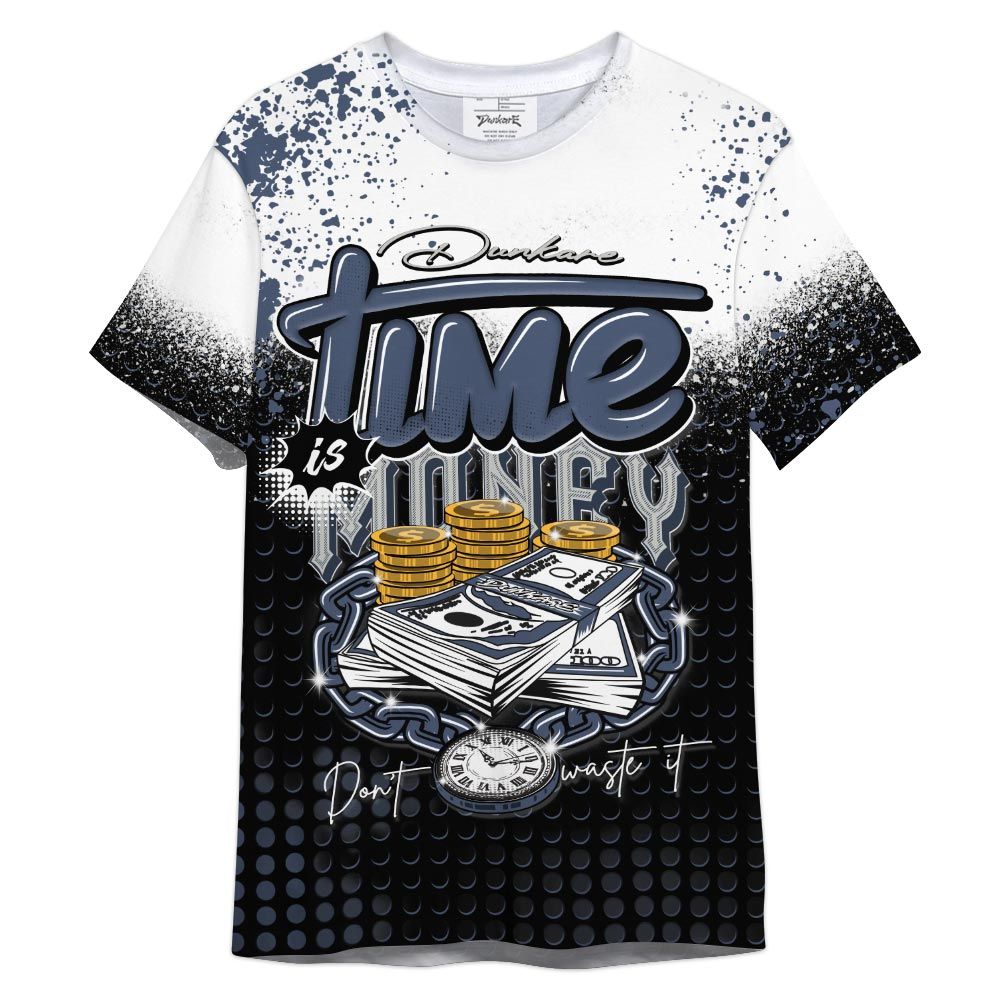 Shirt To Match Low Diffused Blue 11s - Halftone Time Is Money Shirt Outfit 1405 HDT