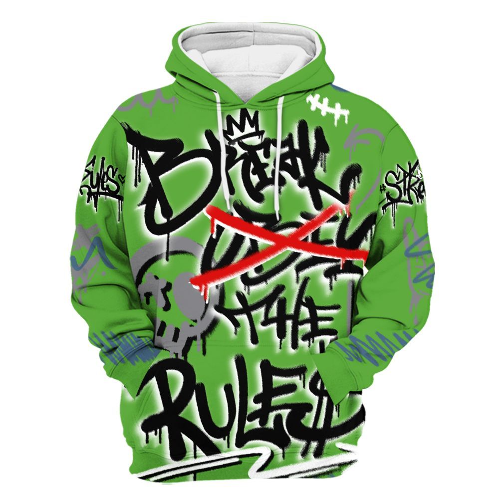 Hoodie To Match Retro Green Bean 5s - Break Rules Streetwear All Over Print