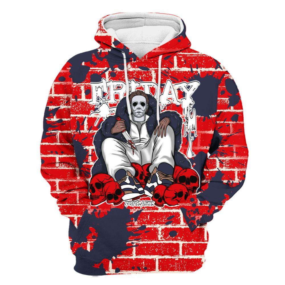 Hoodie To Match Low OG Howard University 1s - Friday Brick All Over Print