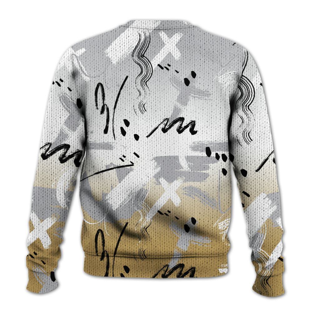 Knitted Sweater To Match Kobe 4 Gold Medal - Money Hustle Grind Pray