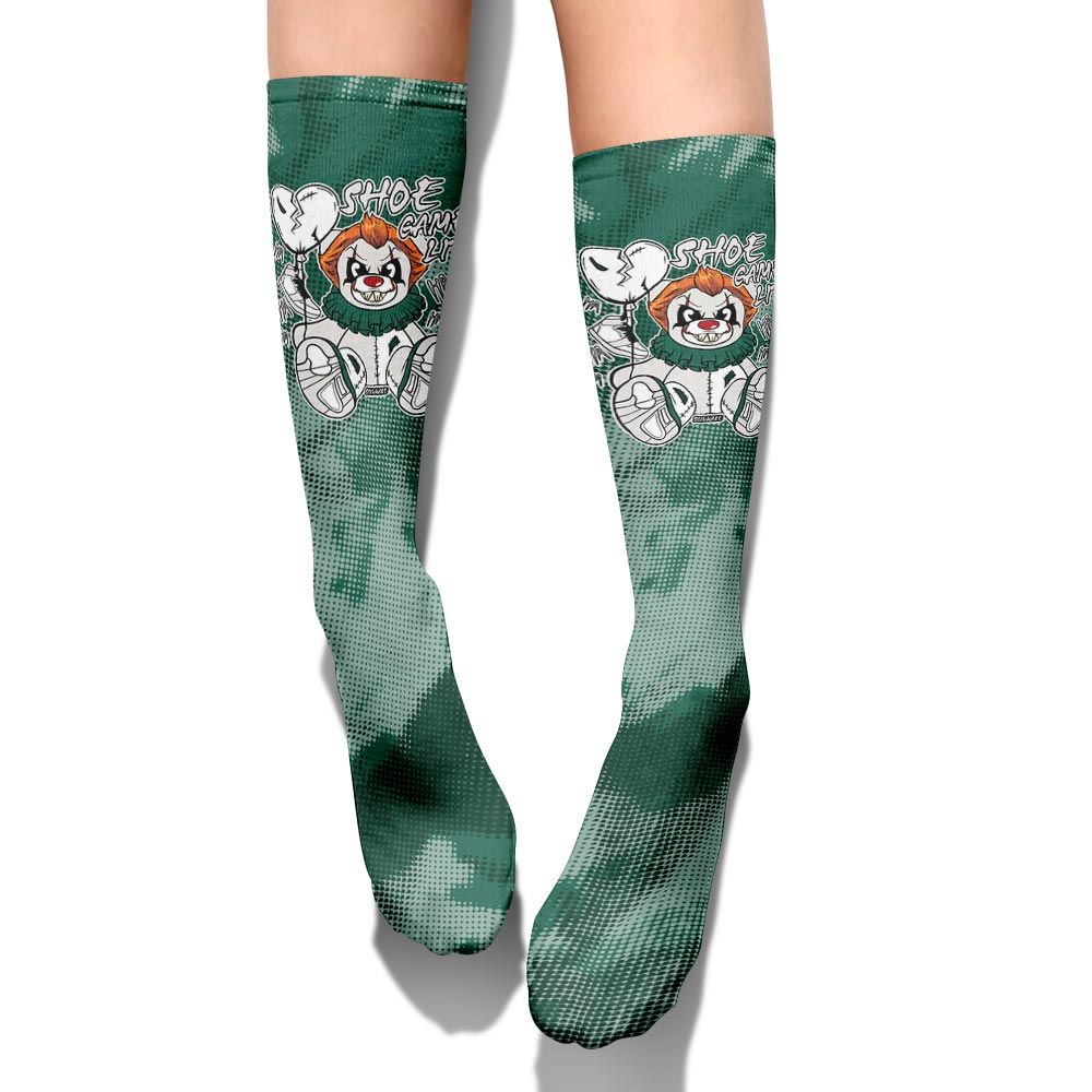 Sock To Match Oxidized Green 4s - Shoe Game Bear Halloween Abstract Halftone