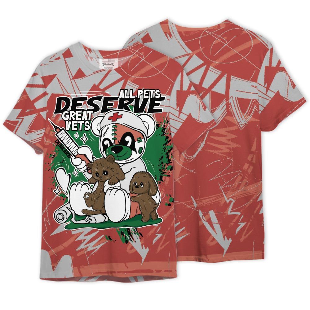 Shirt To Match Dune Red 13s - All Pets Deserve Great Vets Bear Nonobjective Shirt Unisex