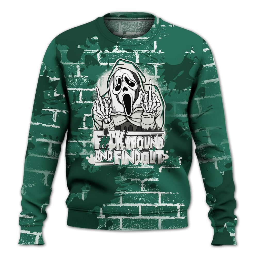 Sweatshirt To Match Oxidized Green 4s - F#CK And Find Out Graphic Halloween All Over Print