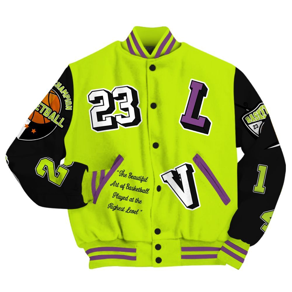 Varsity Jacket To Match GS Black Barely Volt 11s - The GOAT Got Em All Over Print