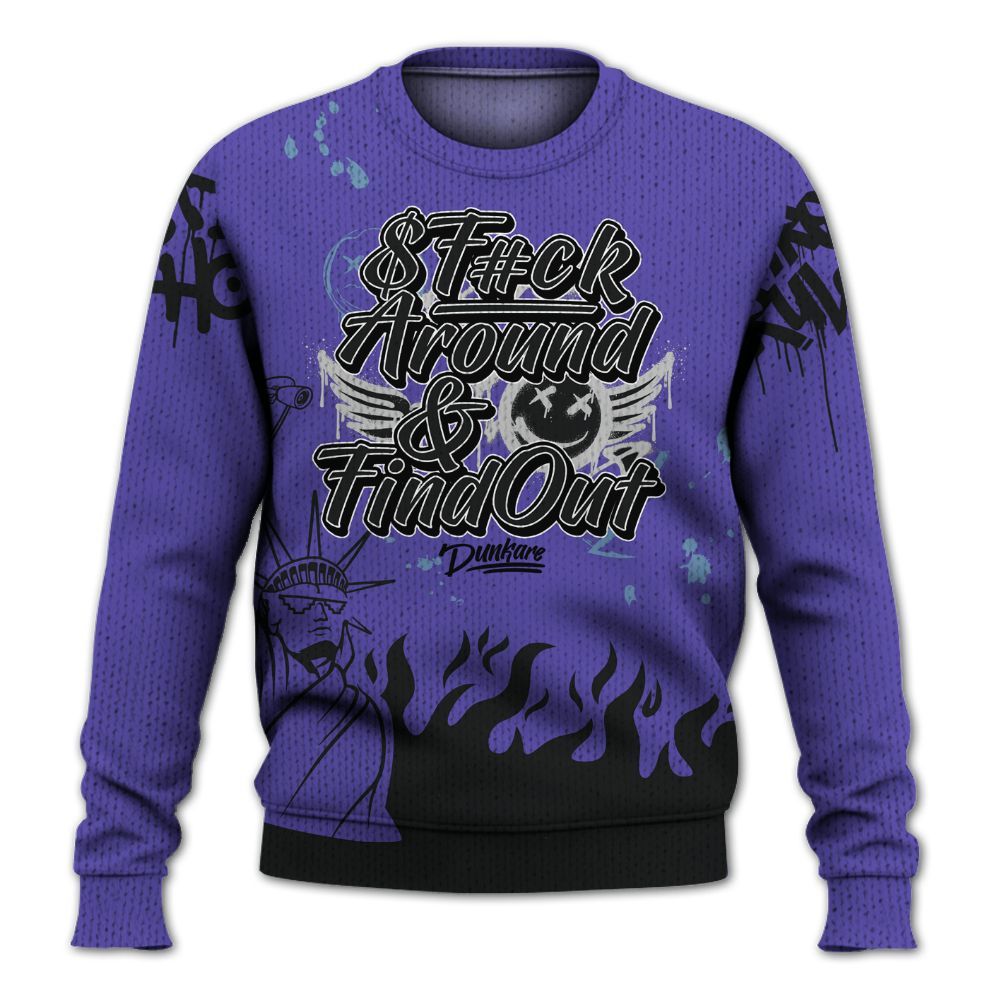 Knitted Sweater To Match Retro Concord 5s - Graphic Fck Around Find Out