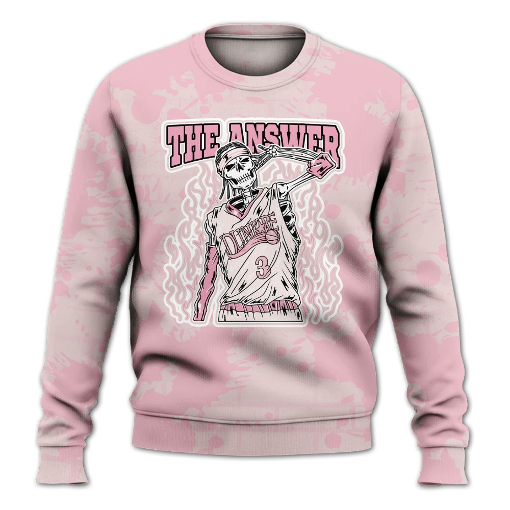 Sweatshirt To Match Dunk Low KD 17 Aunt Pearl - Allen Answer Skeleton Brick All Over Print