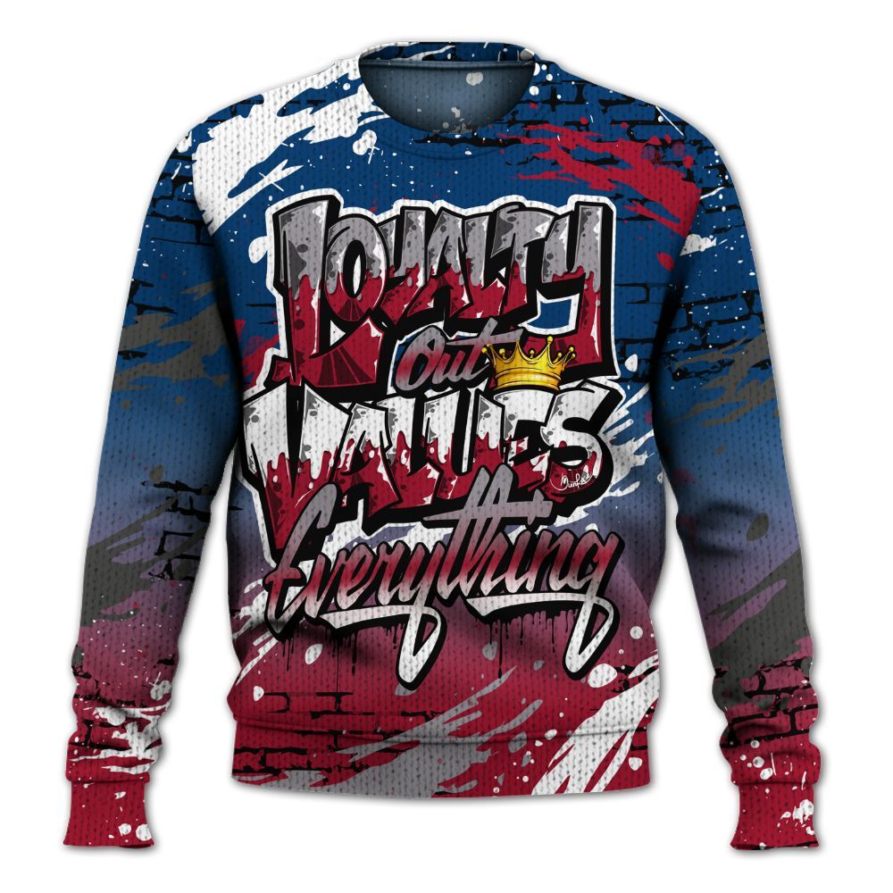 Knitted Sweater To Match Rare Air 4s - Values Of Loyalty Drip