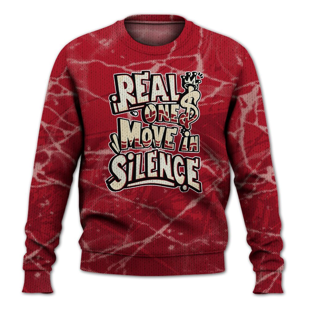 Knitted Sweater To Match 2025 High OG Cinnabar 1s - Ones Move In Silence Graphic