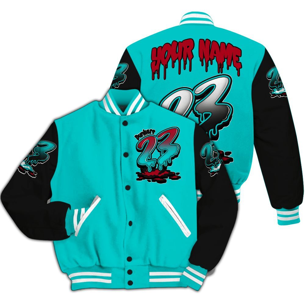Varsity Jacket To Match Air Griffey Max 1 Freshwater - Custom Name 23 Drip All Over Print
