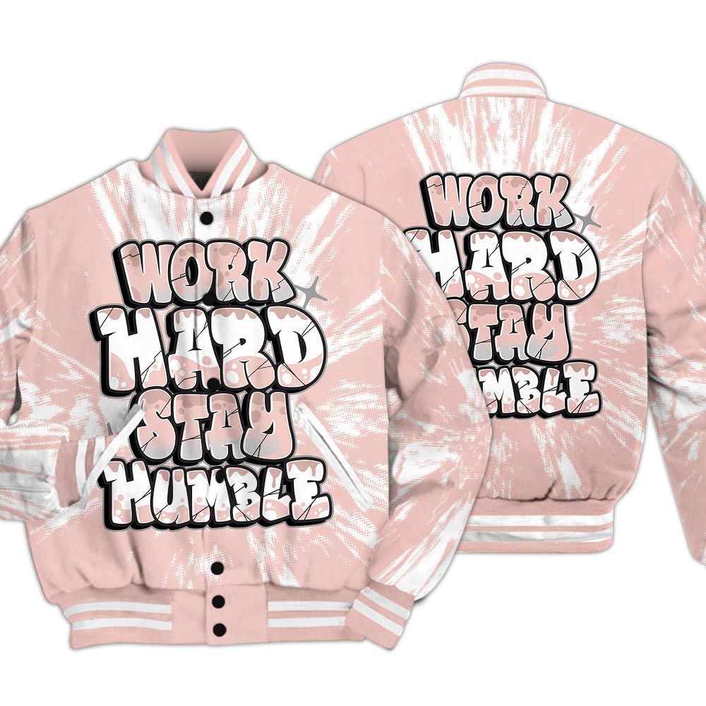 Varsity Jacket To Match Low Legend Pink 11s - Working Hard And Humble Luxury Varsity Jacket Unisex