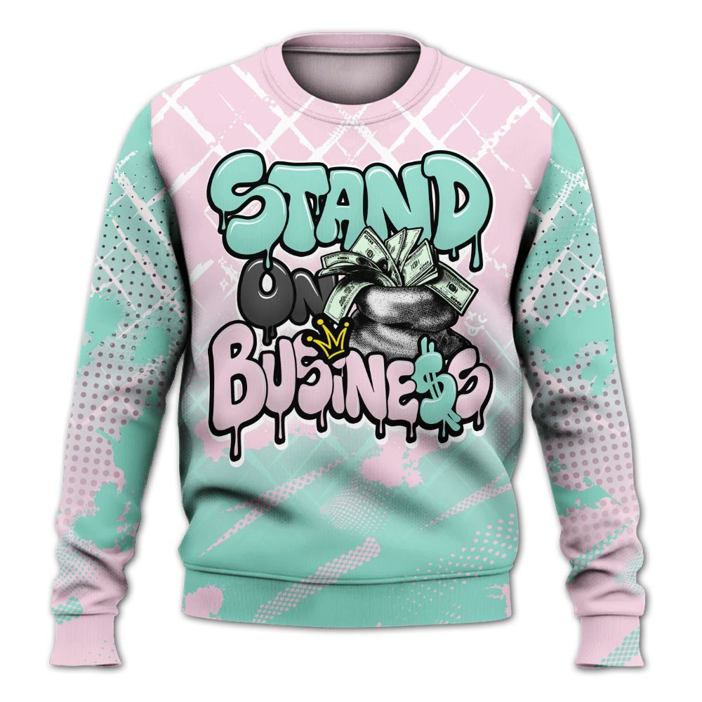 Sweatshirt To Match Retro Easter 5s - Halftone Stand Business Dripping All Over Print