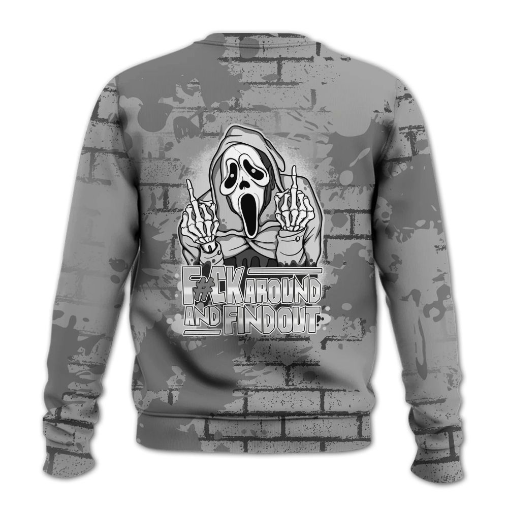 Sweatshirt To Match Black Wolf Grey 12s - F#CK And Find Out Graphic Halloween All Over Print
