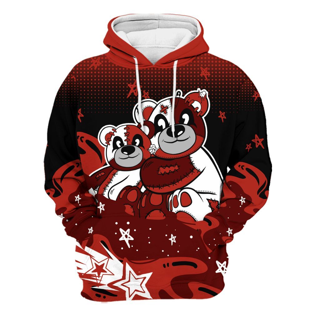 Hoodie To Match SP Firewood Orange 4s - Sincere Fondness Bear Stars All Over Print