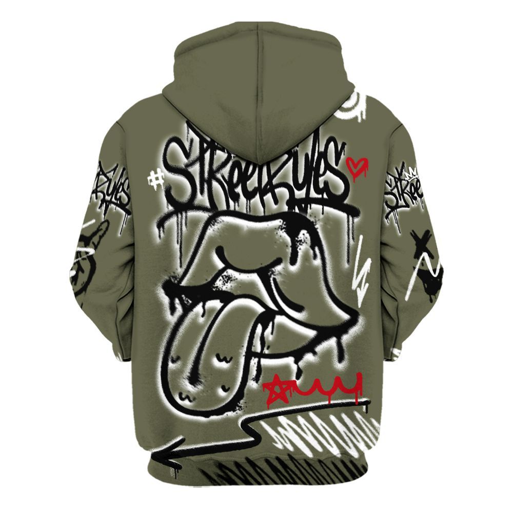 Hoodie To Match Low OG Medium Olive 1s - Break Rules Streetwear All Over Print