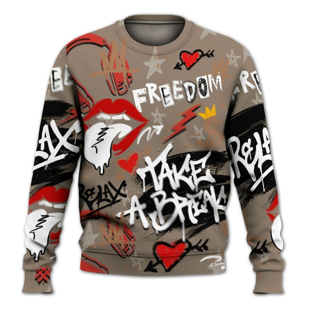 Sweatshirt To Match Air Max Rocky Distressed - Take Break Freedom Graffiti Streetwear All Over Print