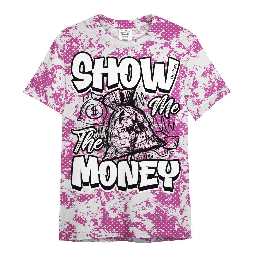 Shirt To Match Dunk Low Active Fuchsia - Show Me The Money Retro All Over Print