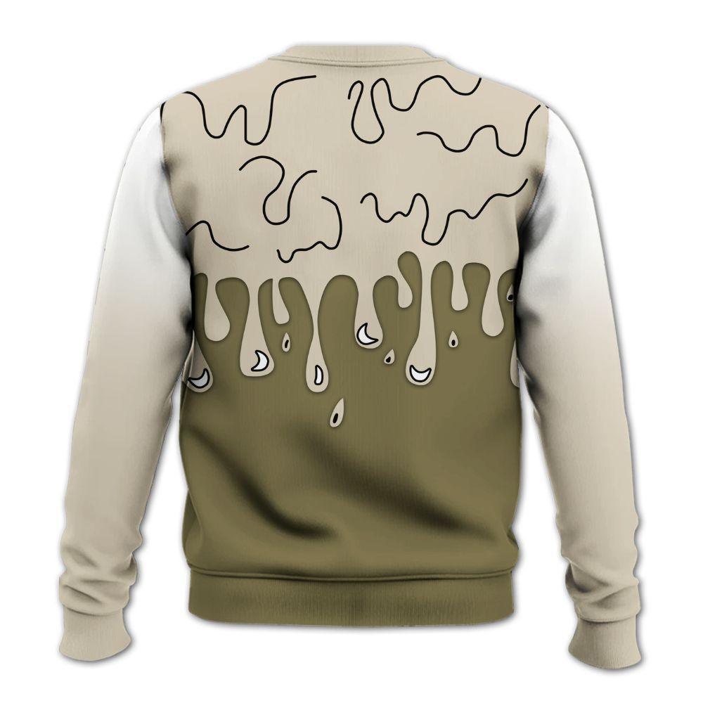 Sweatshirt To Match Sail Neutral Olive 6s - Snake Trust No One Drip All Over Print