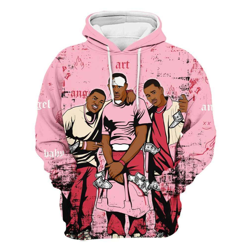 Hoodie To Match Low OG Tropical Pink 1s - Paid In Full Money All Over Print