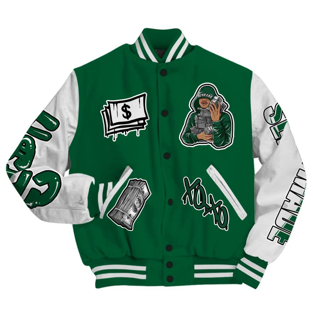 Varsity Jacket To Match High Gorge Green 1s - Selfmade Unique All Over Print