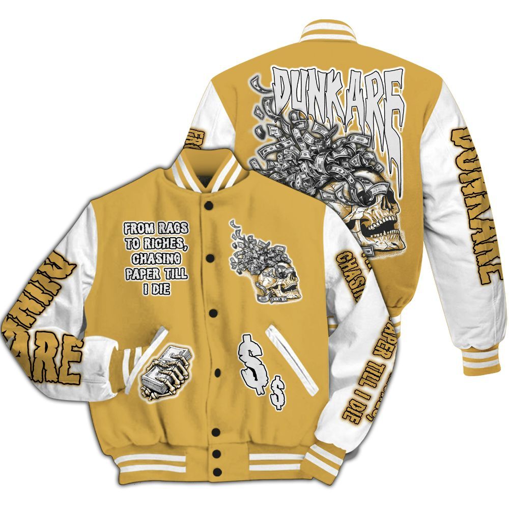 Varsity Jacket To Match Retro Light Ginger 14s - From Rags To Riches All Over Print