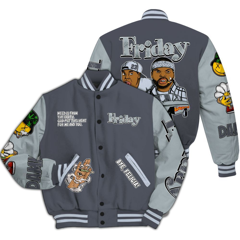 Varsity Jacket To Match Retro Wolf Grey 5s - Friday Sneaker Stress Style All Over Print