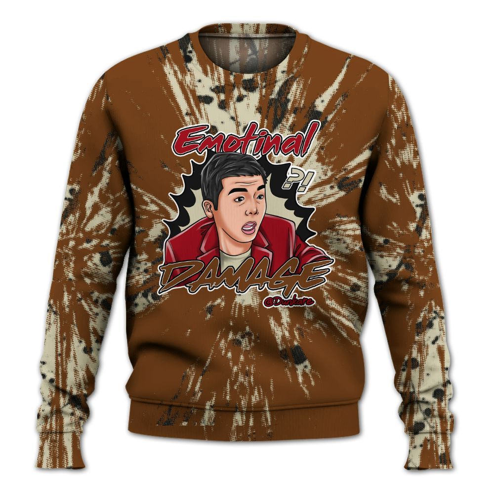Sweatshirt To Match Archaeo Brown 5s - Damaged Meme Shirt Unisex Outfit All Over Print