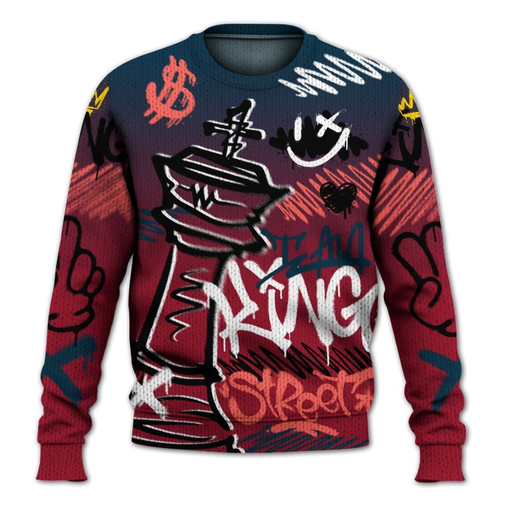 Knitted Sweater To Match Mid Multi Color 2022 1s - Street King Chess Streetwear