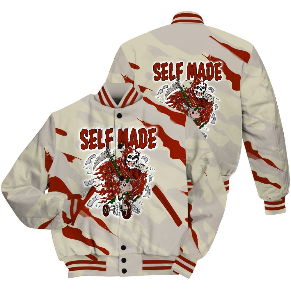 Varsity Jacket To Match El Grito 5s Shirt - Self Make Skeleton Colored All Over Print