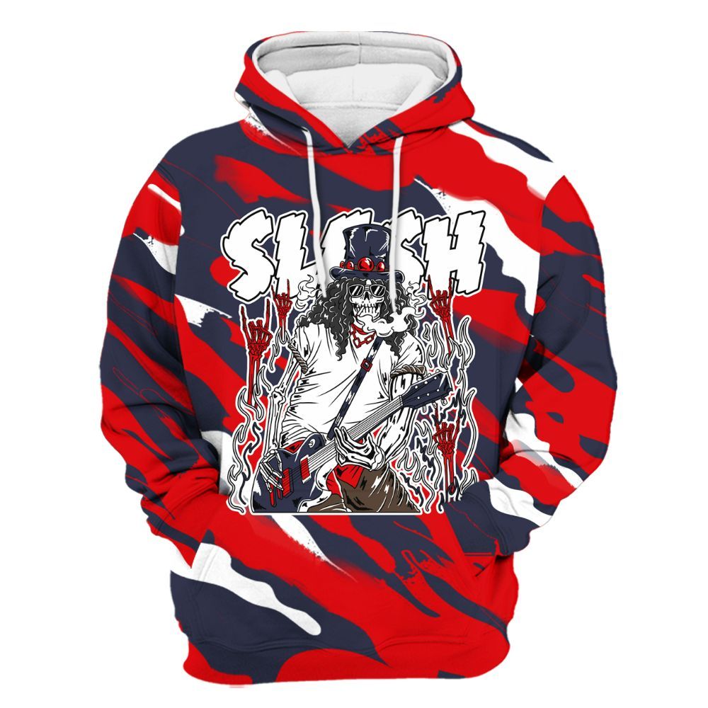 Hoodie To Match Low OG Howard Bison 1s - Slash Skeleton Colored All Over Print