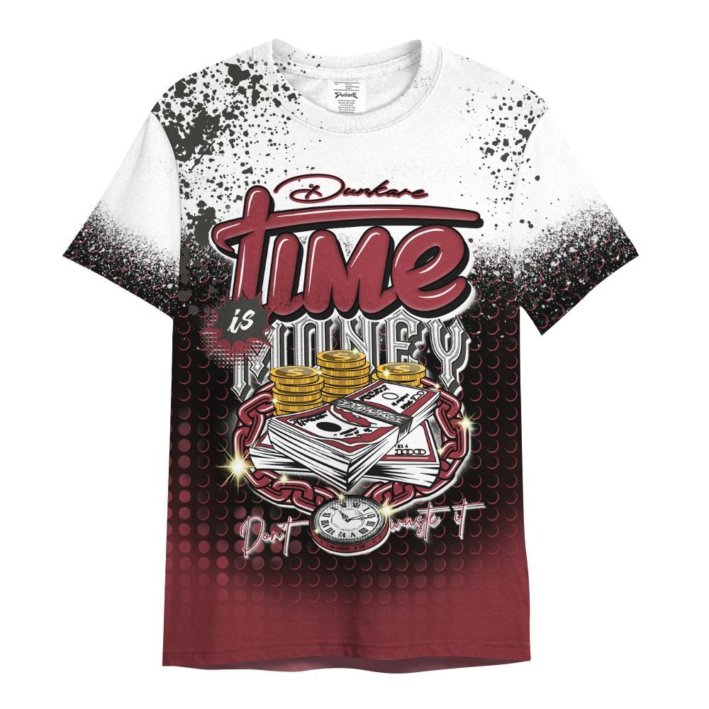 Shirt To Match Black Toe 14s - Halftone Time Is Money All Over Print