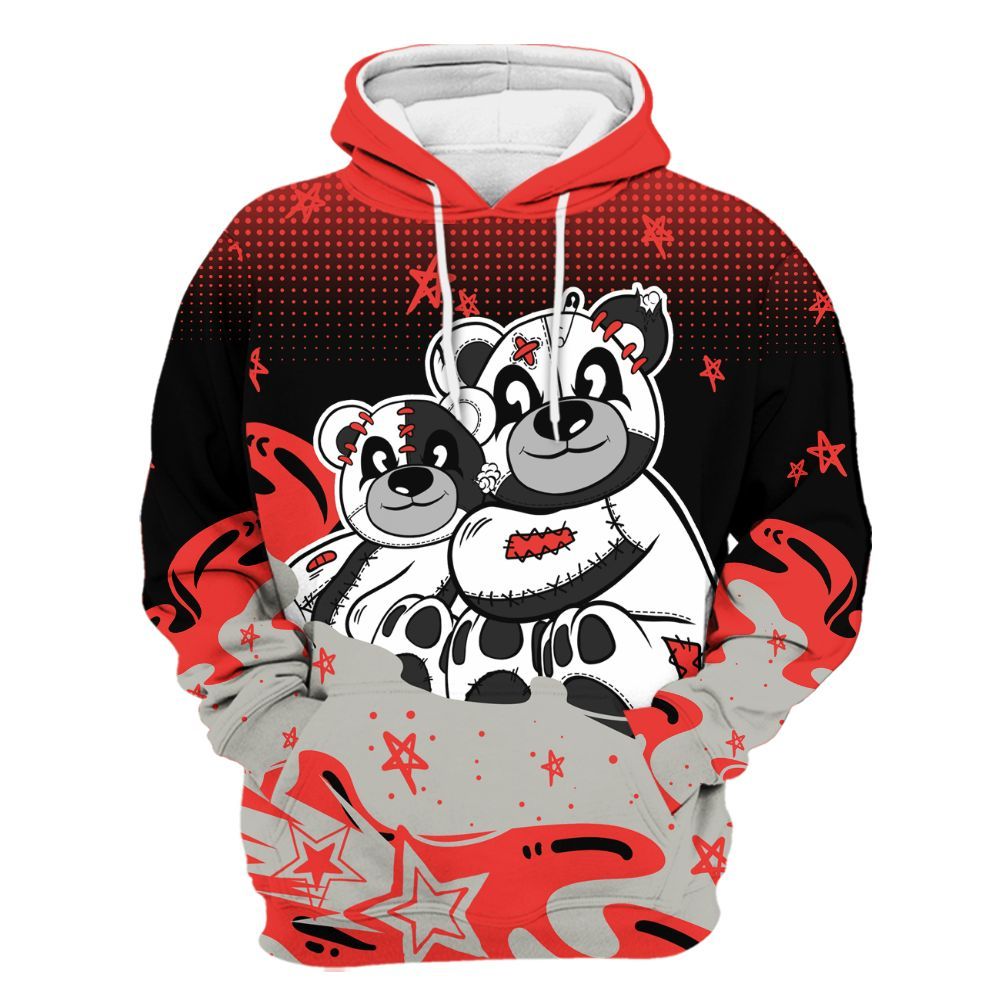 Hoodie To Match Vomero 5 Bright Crimson - Sincere Fondness Bear Stars All Over Print