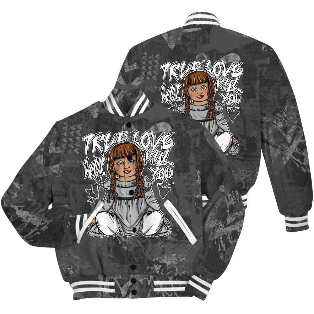 Varsity Jacket To Match White Thunder 4s Shirt - Genuine Loves Bear Heart Grunge All Over Print
