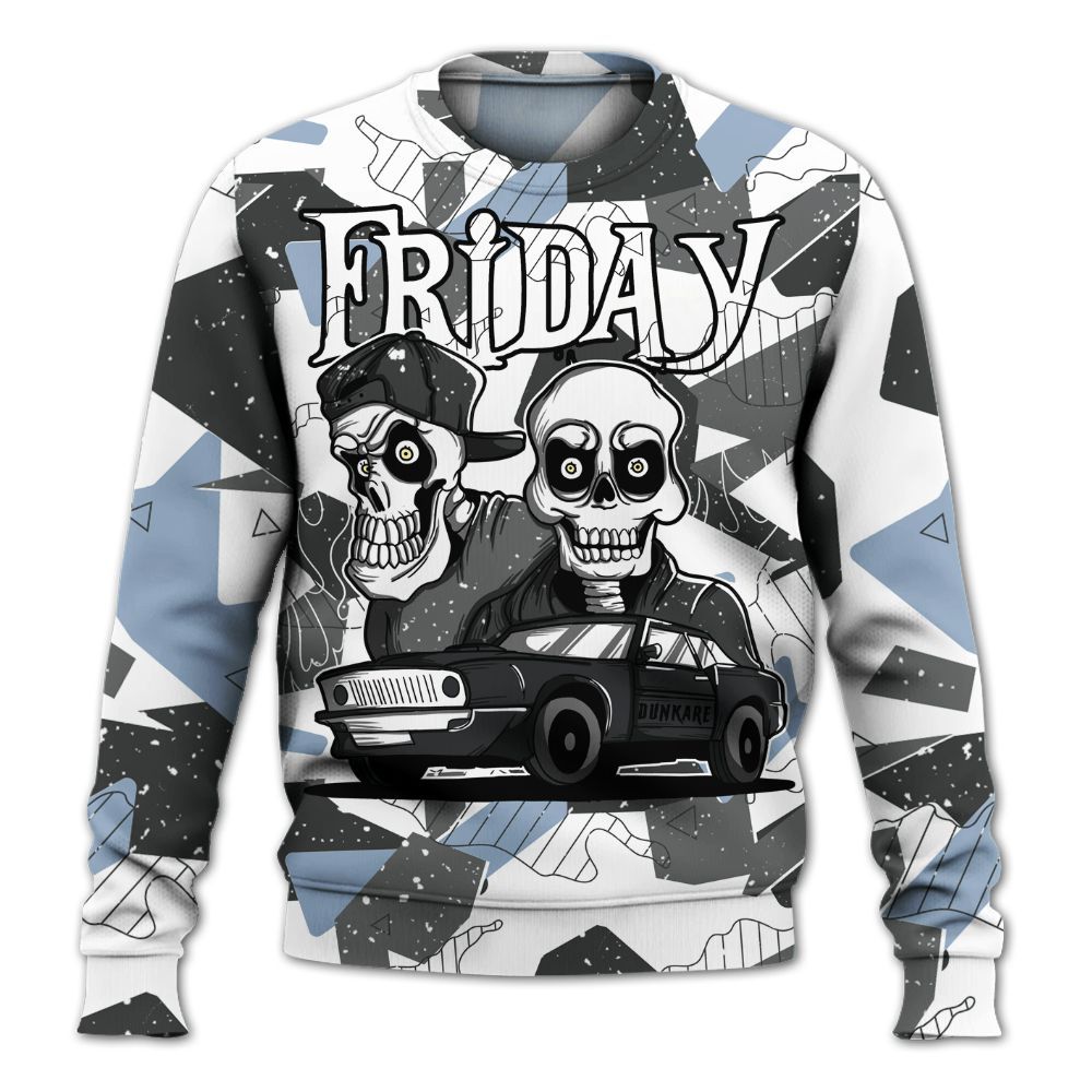 Sweatshirt To Match Reverse Black White 6s - Friday Funny Retro All Over Print