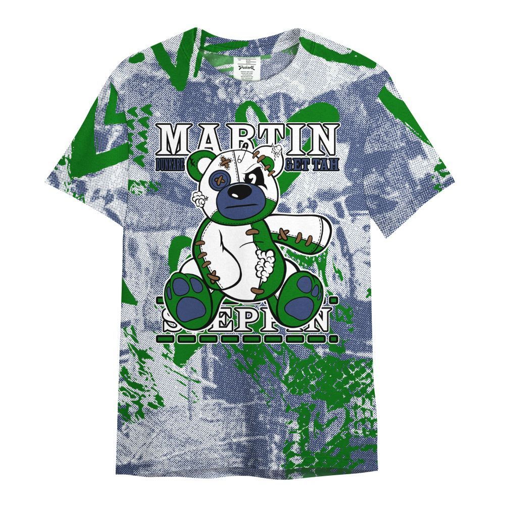 Shirt To Match Midnight Navy 13s - Tah Steppin Bear Heart Grunge All Over Print