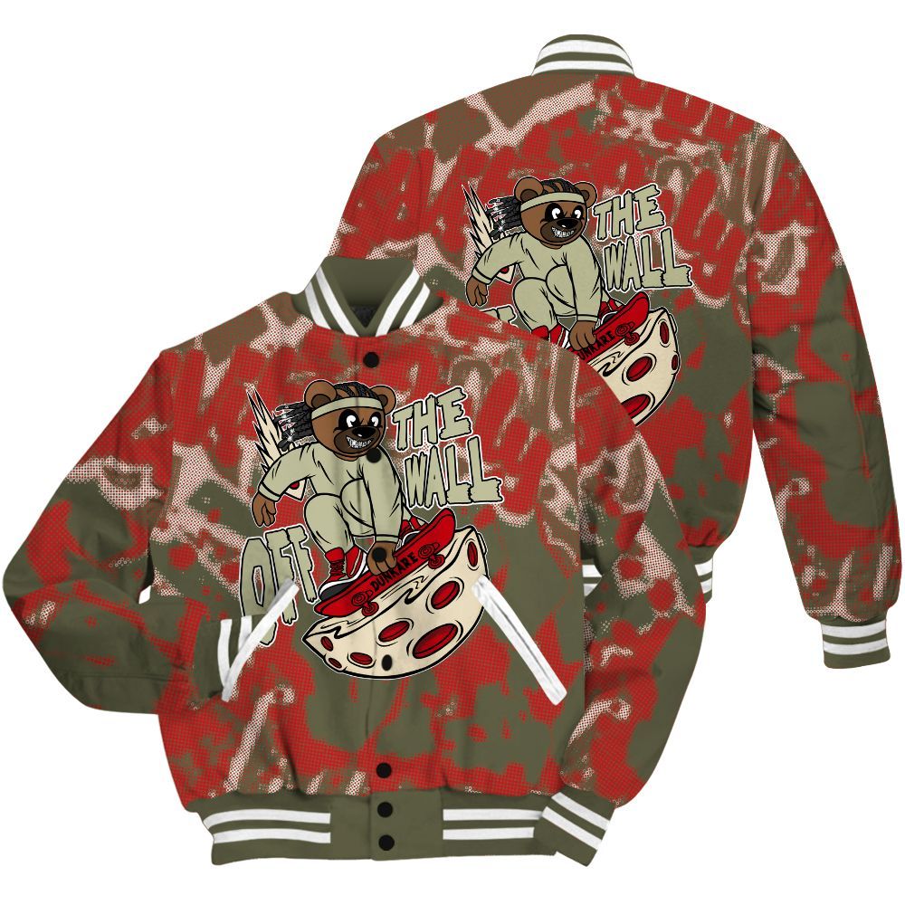 Varsity Jacket To Match Low OG Medium Olive 1s Shirt - Quirky Bear Street All Over Print