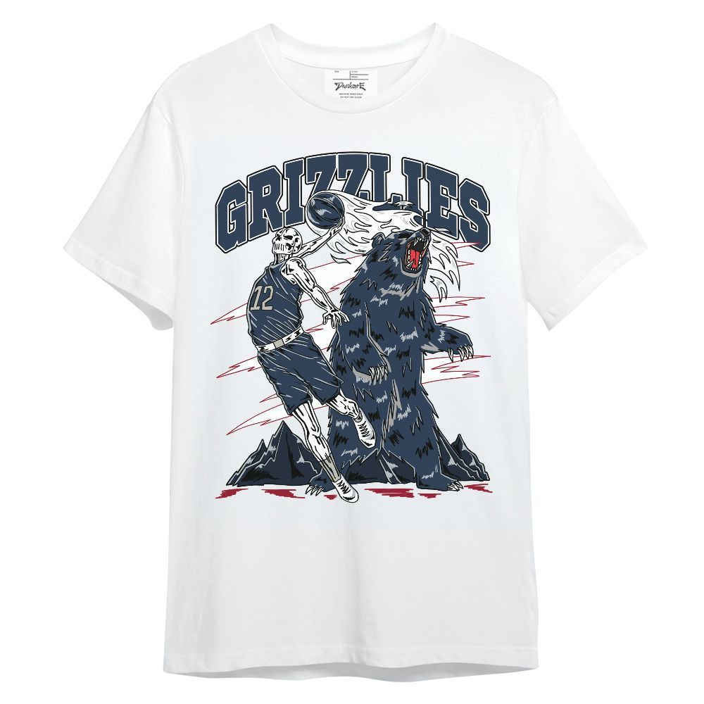 Shirt To Match Navy Blue 2024 6s - Grizzly Bear Skeleton Unisex Shirt