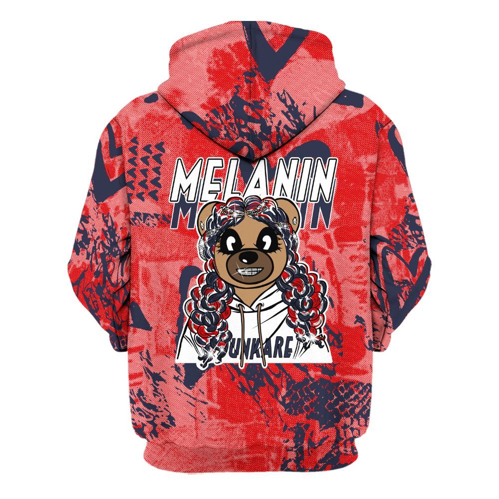 Hoodie To Match Low OG Howard Bison 1s - Pigments Bear Heart Grunge All Over Print