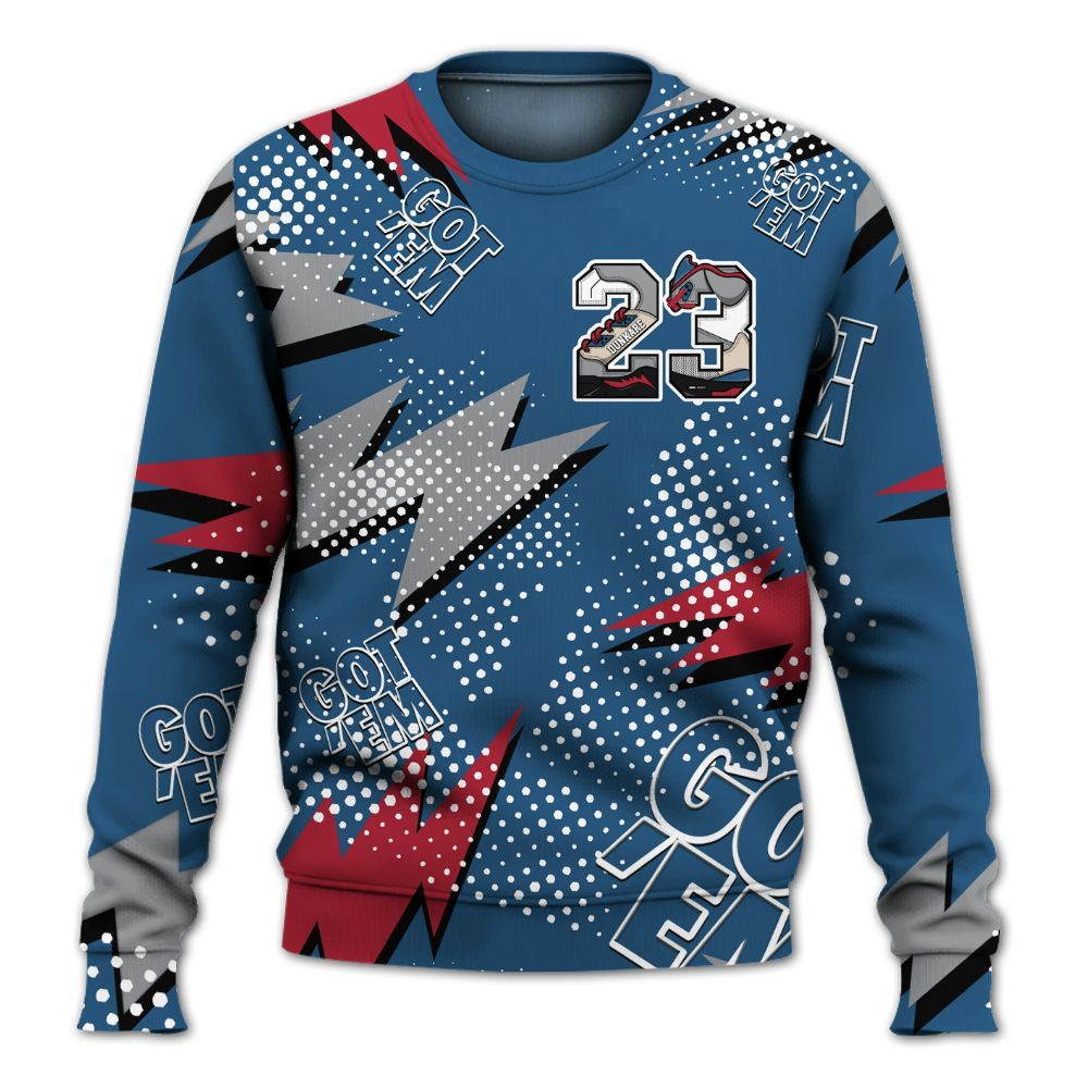 Sweatshirt To Match Rare Air 3s - Custom Name Number 23 5s All Over Print